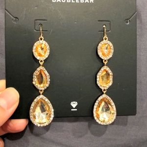 Champagne crystal drop earrings